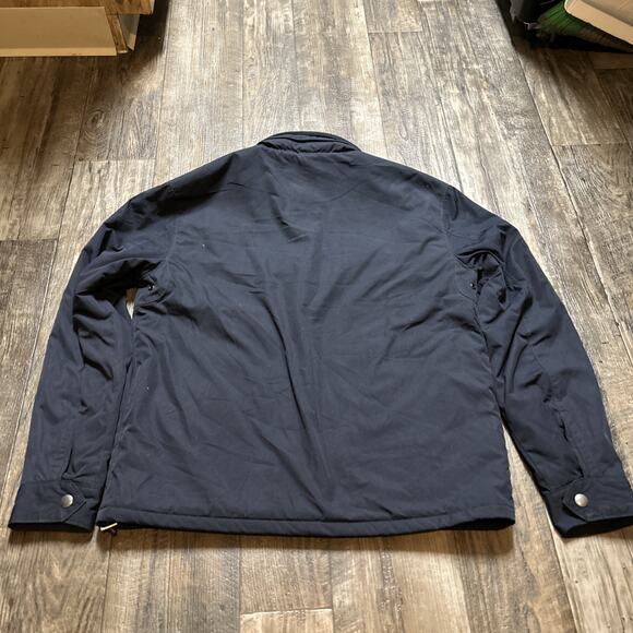 VTG Polo Ralph Lauren Men's Jacket M Navy Fleece Lined Full Zip Hidden Hood - Picture 4 of 6